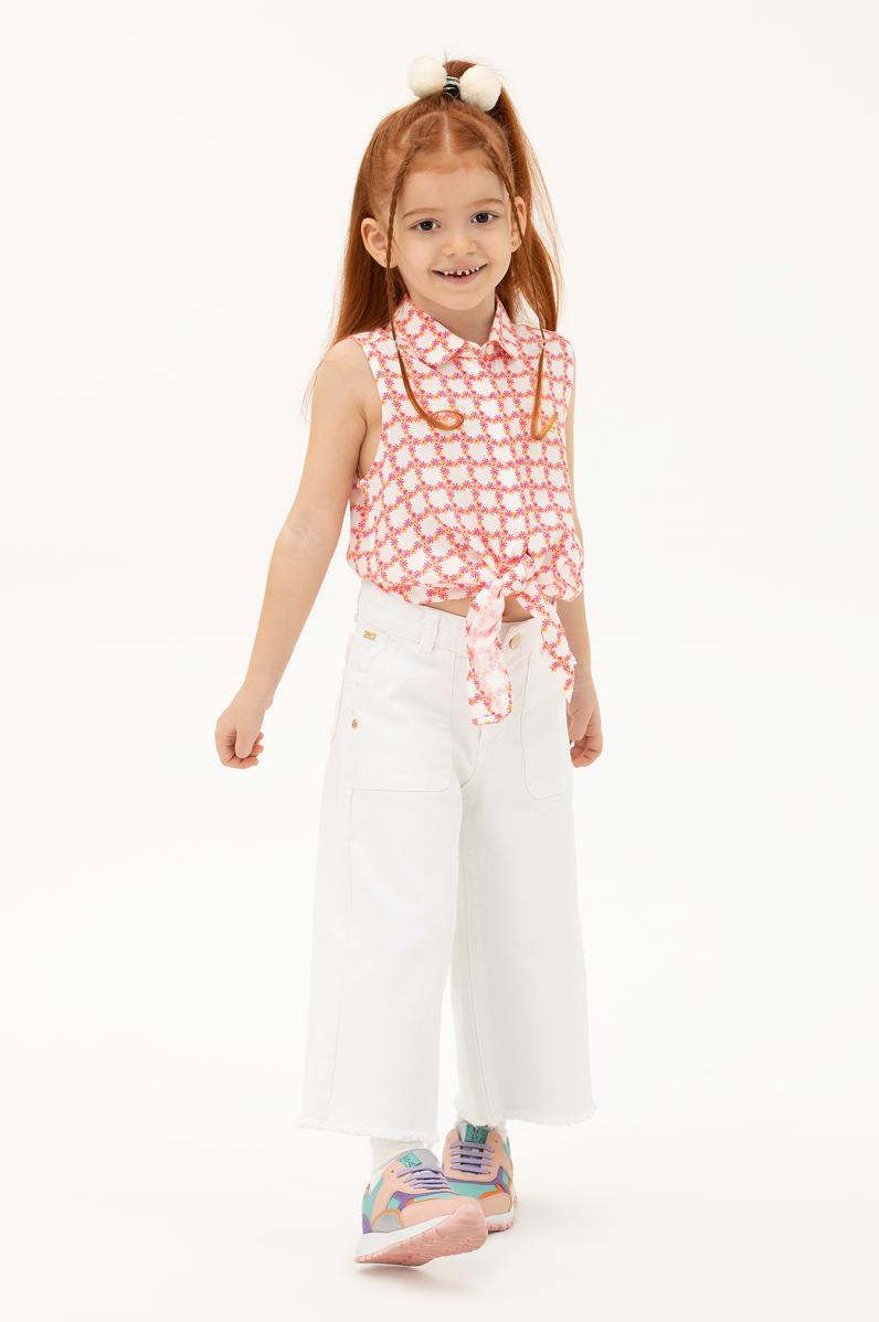 Kız Çocuk Turuncu Kısa Kollu Gömlek