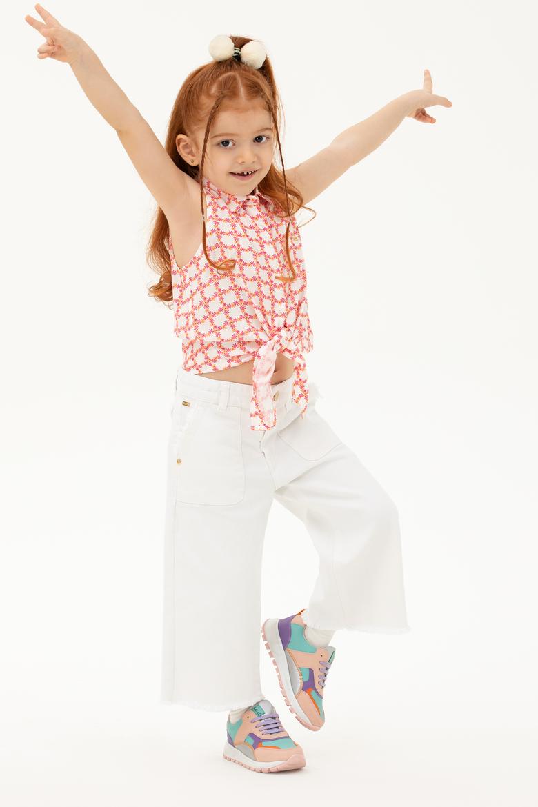 Kız Çocuk Turuncu Kısa Kollu Gömlek - 50270342009