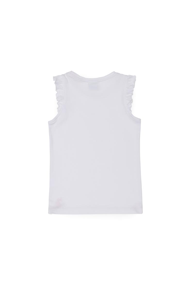 Kız Çocuk Beyaz Kolsuz Tişört - 50271883001