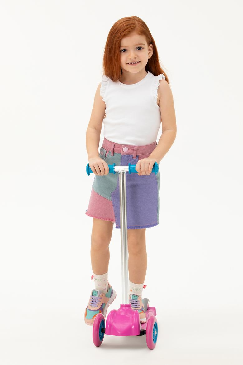 Kız Çocuk Beyaz Kolsuz Tişört - 50271883001