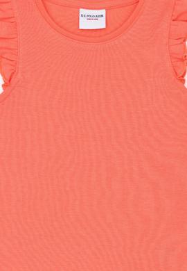 Kız Çocuk Somon Kolsuz Tişört - 50271883051