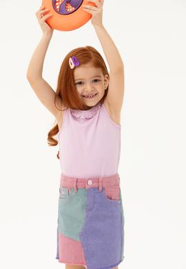 Kız Çocuk Manolya Kolsuz Tişört - 50271884013