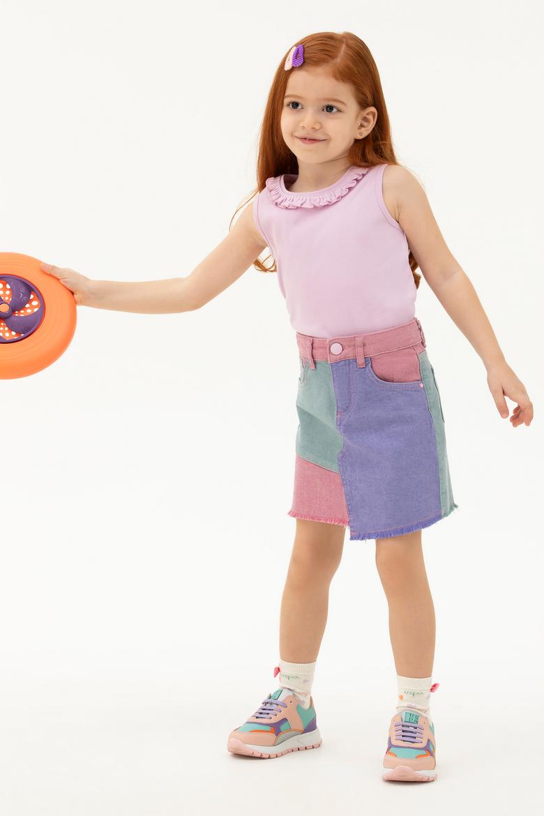 Kız Çocuk Manolya Kolsuz Tişört - 50271884013