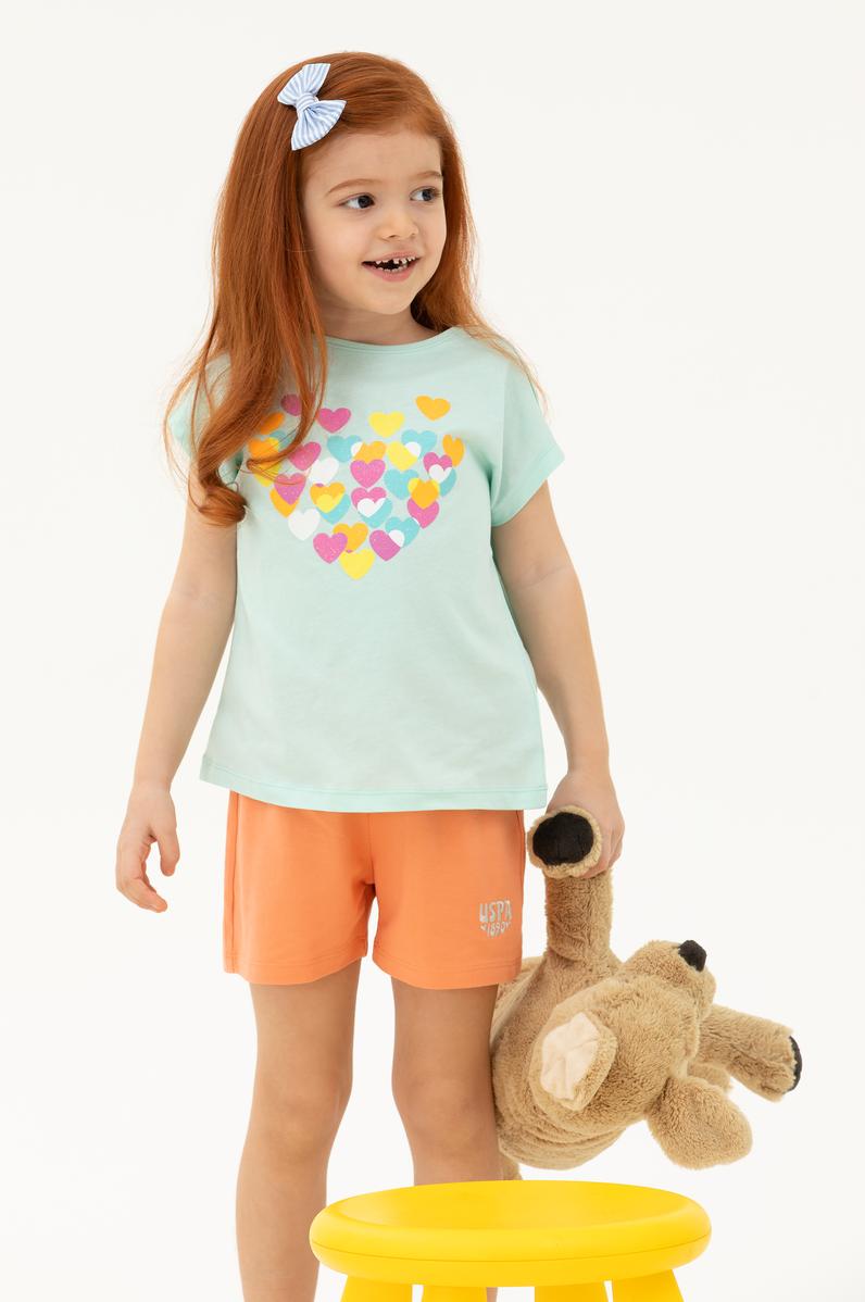 Kız Çocuk Su Yeşili Tişört