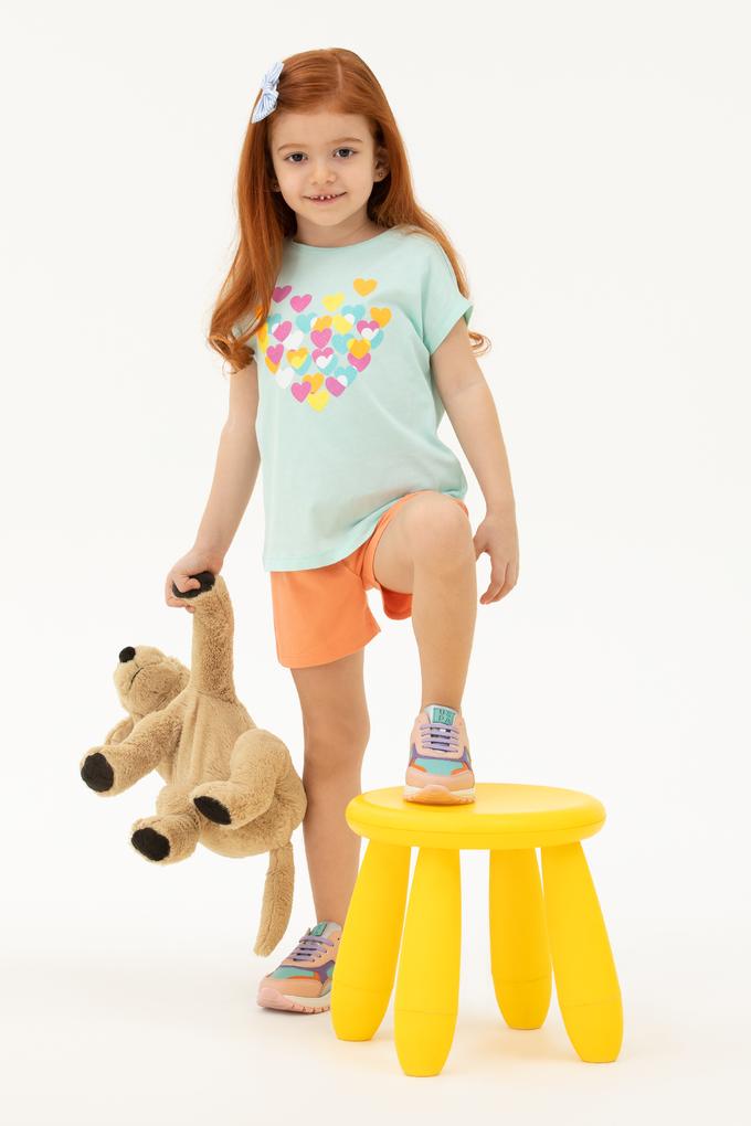 Kız Çocuk Su Yeşili Tişört