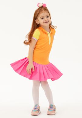 Kız Çocuk Turuncu Örme Elbise - 50263457028