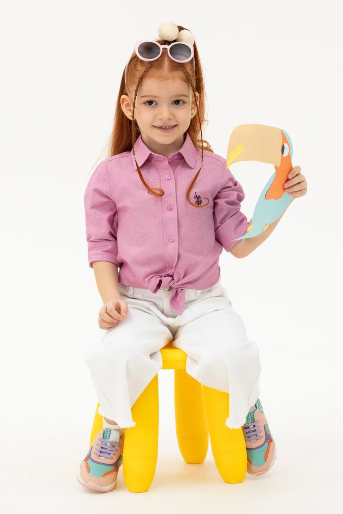 Kız Çocuk Menekşe Uzun Kollu Gömlek