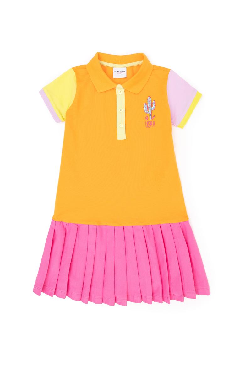 Kız Çocuk Turuncu Örme Elbise - 50263457028