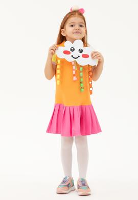 Kız Çocuk Turuncu Örme Elbise - 50263457028