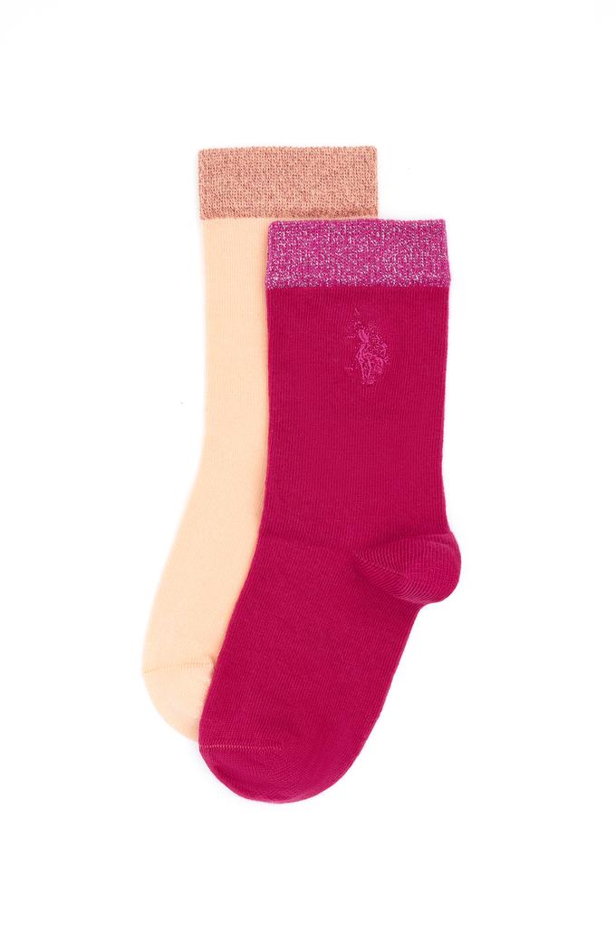 Kız Çocuk 2'li Simli Soket Çorap