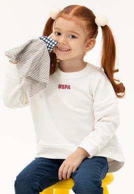 Çocuk Ekru Basic Bisiklet Yaka Sweatshirt - 50260923082