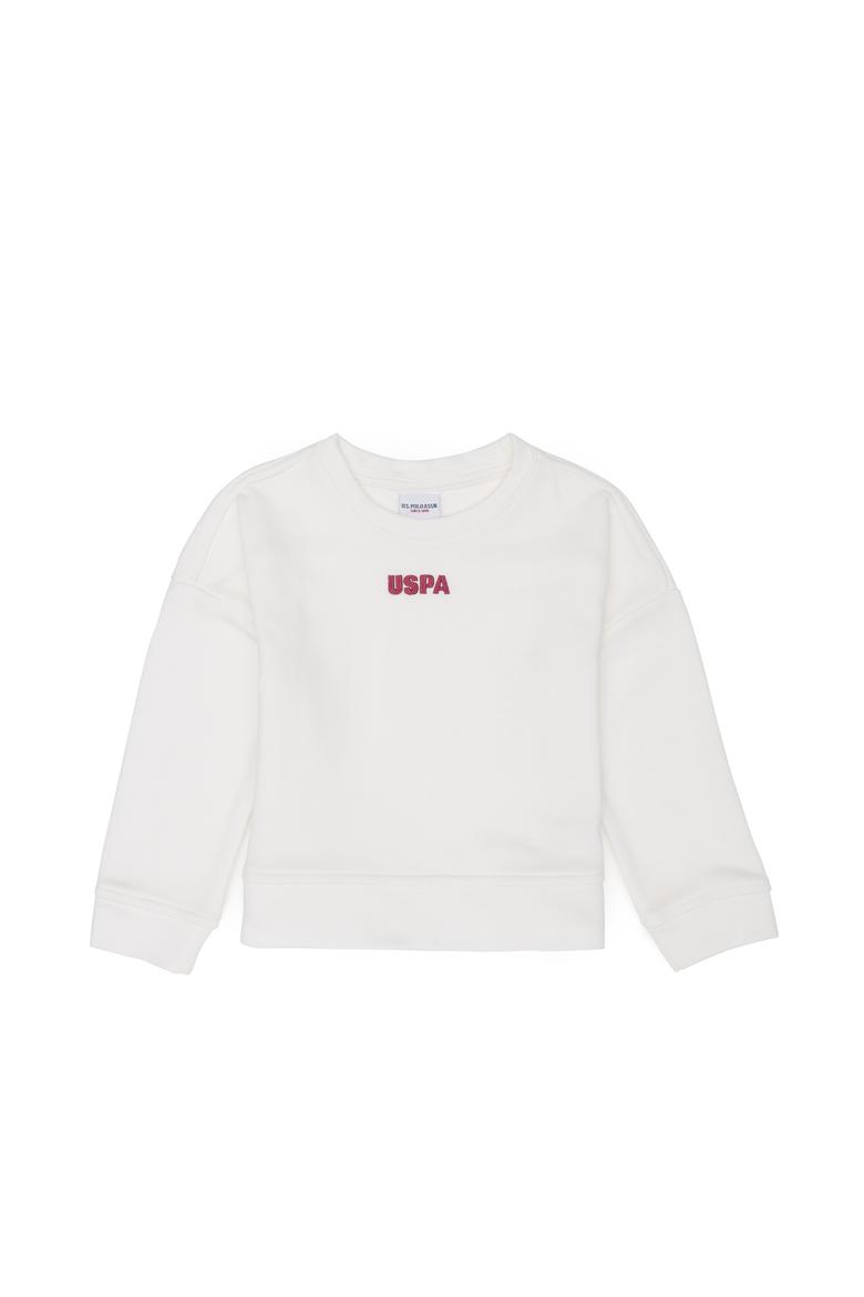 Çocuk Ekru Basic Bisiklet Yaka Sweatshirt - 50260923082
