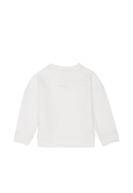 Çocuk Ekru Basic Bisiklet Yaka Sweatshirt - 50260923082