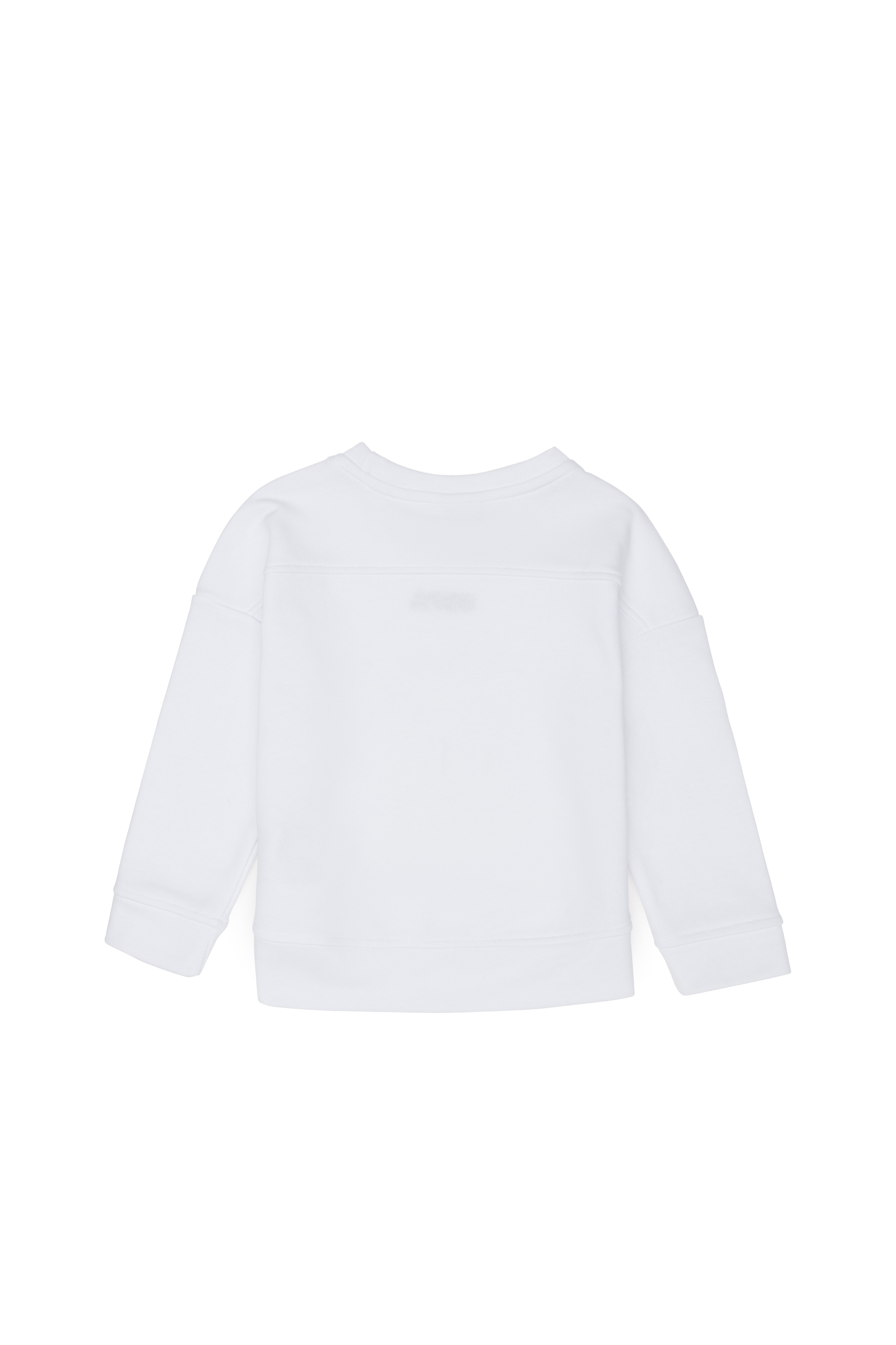 Çocuk Beyaz Basic Bisiklet Yaka Sweatshirt - Image 4