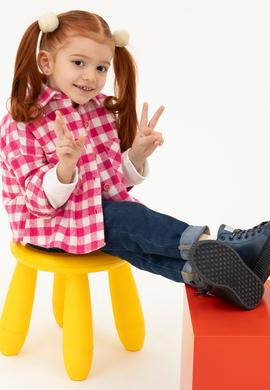 Kız Çocuk Nar Çiçeği Uzun Kollu Gömlek - 50255257022