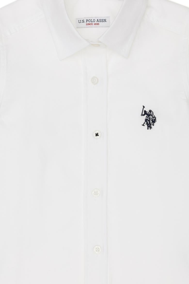 Kız Çocuk Beyaz Uzun Kollu Gömlek - 50262968012