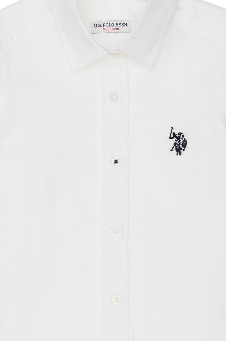 Kız Çocuk Beyaz Uzun Kollu Gömlek