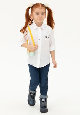 Kız Çocuk Beyaz Uzun Kollu Gömlek - 50262968012