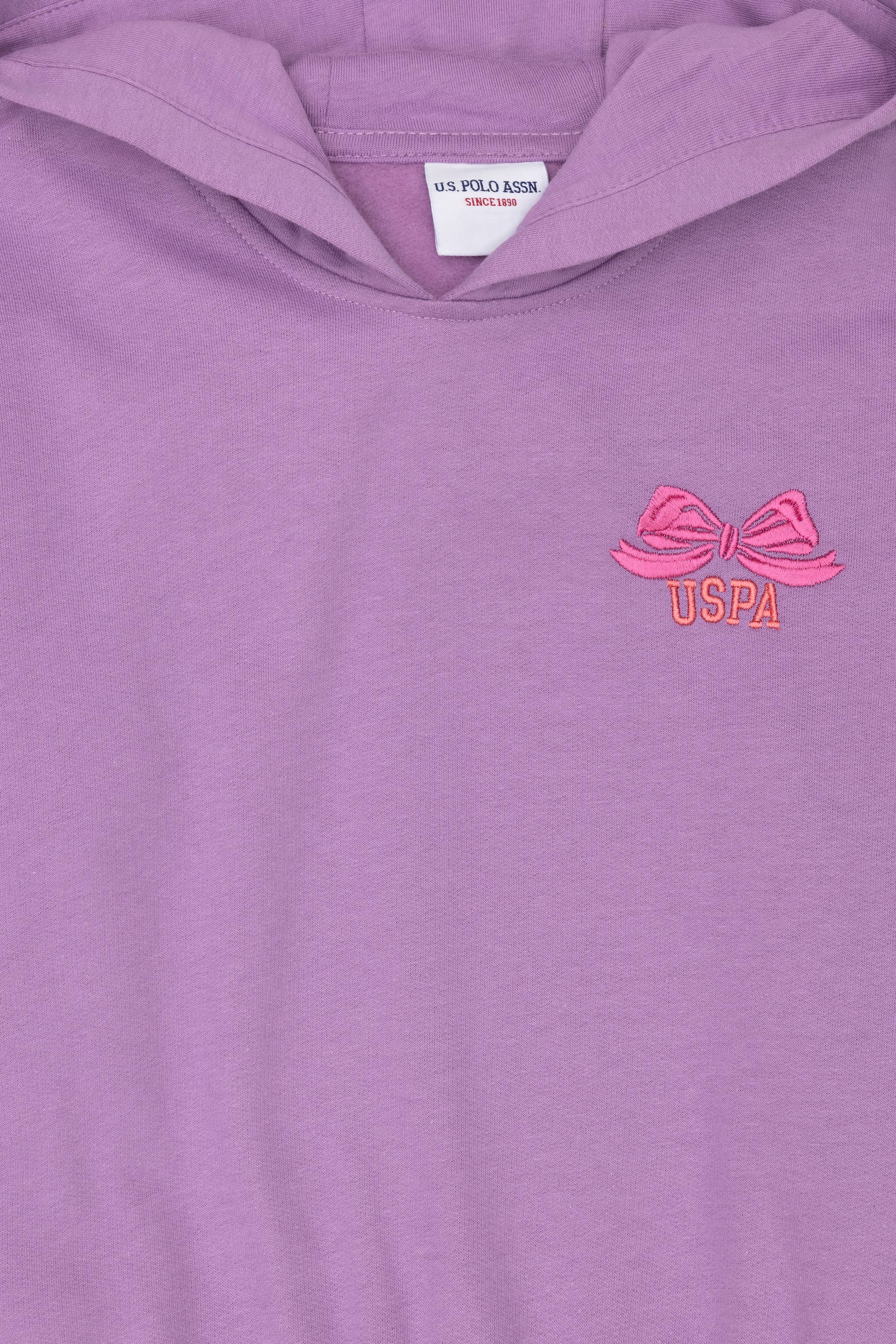 Kız Çocuk Lila Kapüşonlu Sweatshirt - Image 3