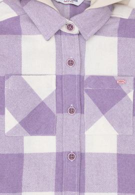 Kız Çocuk Lila Uzun Kollu Kapüşonlu Gömlek - 50273071015