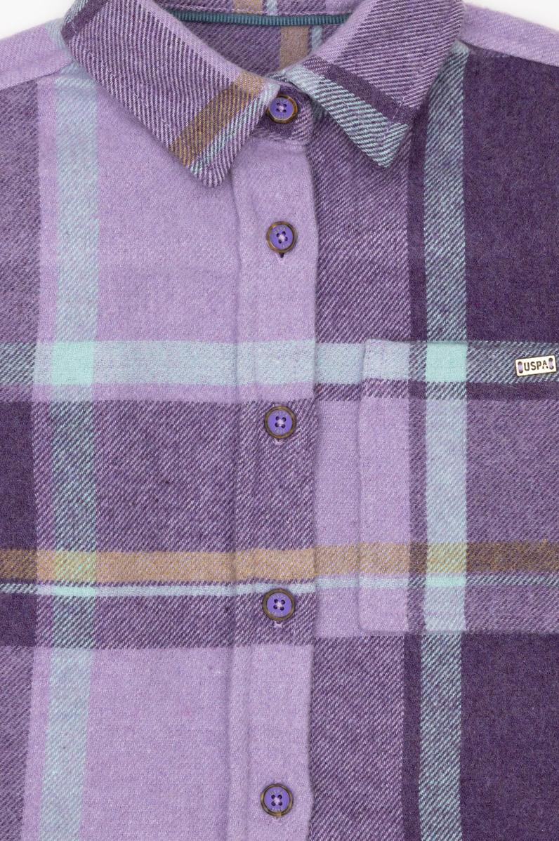 Kız Çocuk Mor Uzun Kollu Gömlek