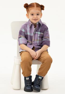 Kız Çocuk Mor Uzun Kollu Gömlek - 50272393002