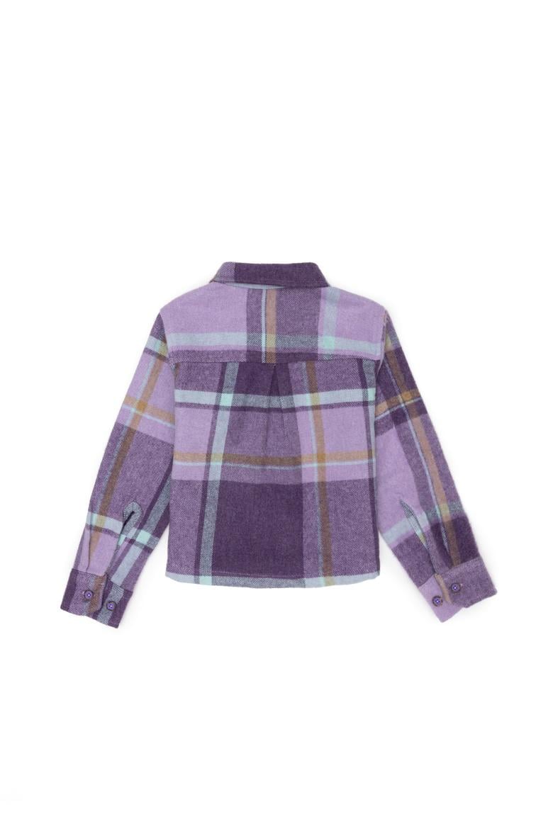 Kız Çocuk Mor Uzun Kollu Gömlek - 50272393002