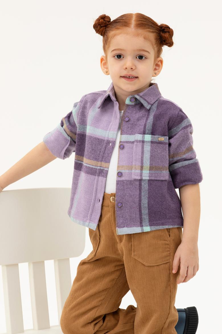 Kız Çocuk Mor Uzun Kollu Gömlek