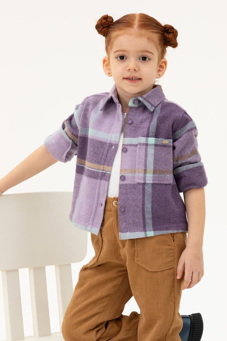 Kız Çocuk Mor Uzun Kollu Gömlek