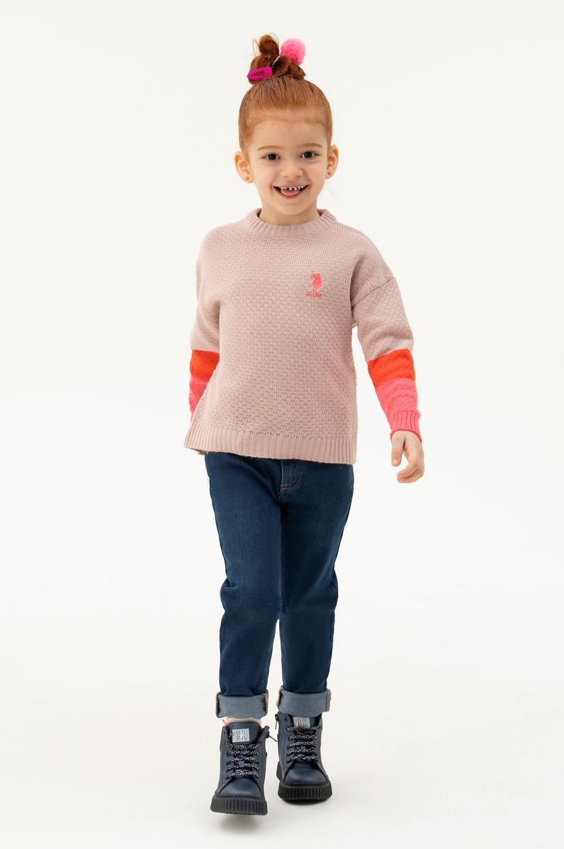 Kız Çocuk Koyu Mavi Jean Pantolon