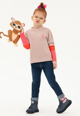 Kız Çocuk Koyu Mavi Jean Pantolon - 50275505002