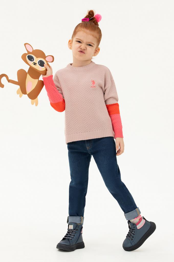 Kız Çocuk Koyu Mavi Jean Pantolon