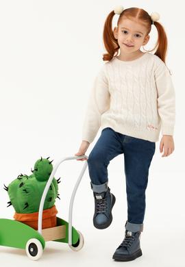 Kız Çocuk Krem Melanj Kazak - 50276993033