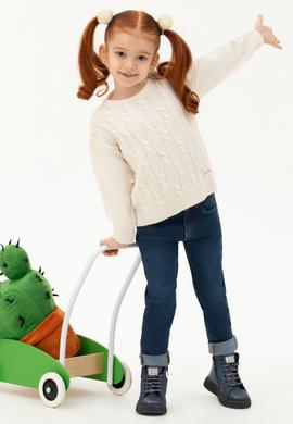 Kız Çocuk Krem Melanj Kazak - 50276993033