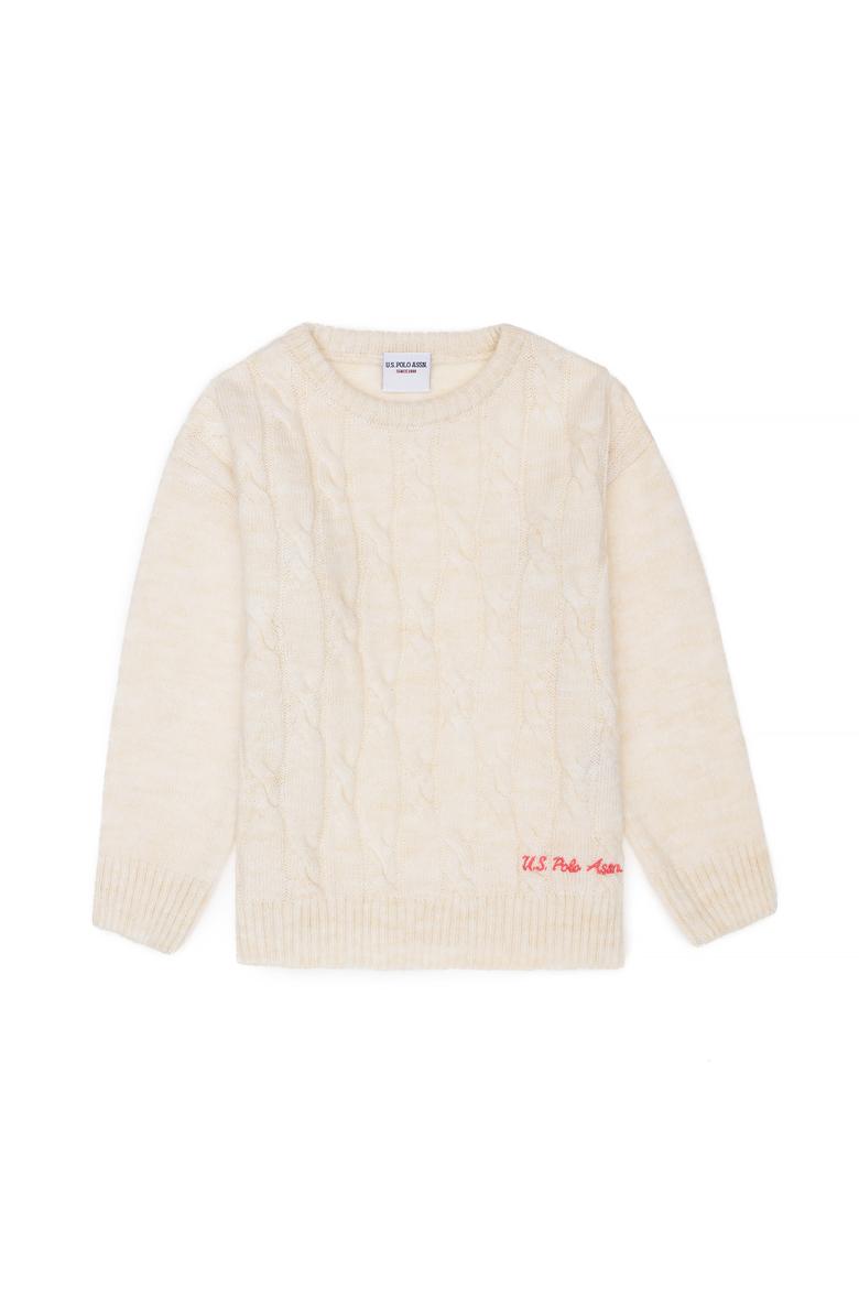 Kız Çocuk Krem Melanj Kazak - 50276993033