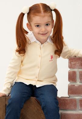 Kız Çocuk Krem Triko Hırka - 50277083001