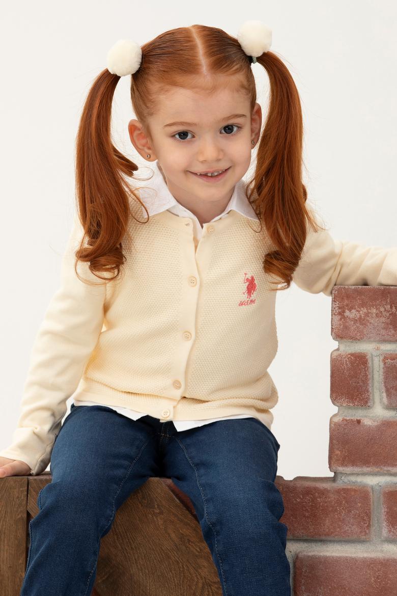 Kız Çocuk Krem Triko Hırka