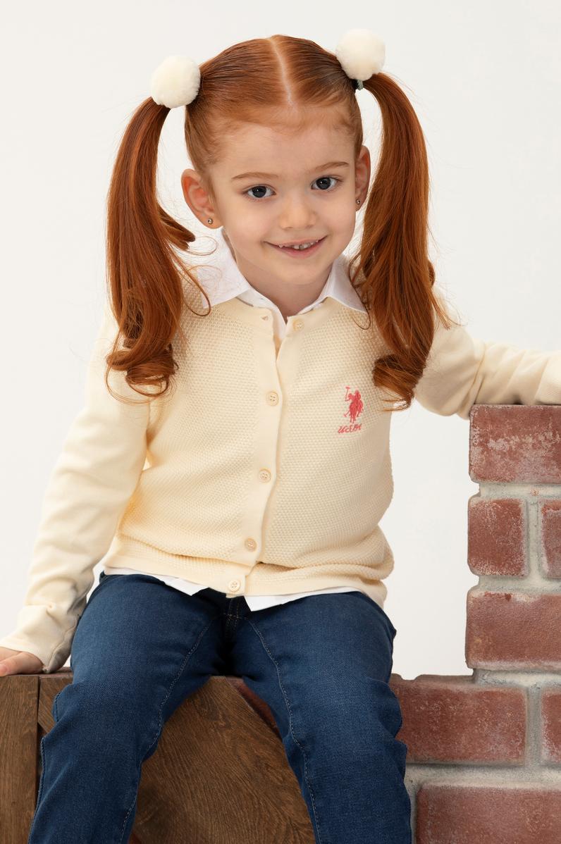 Kız Çocuk Krem Triko Hırka