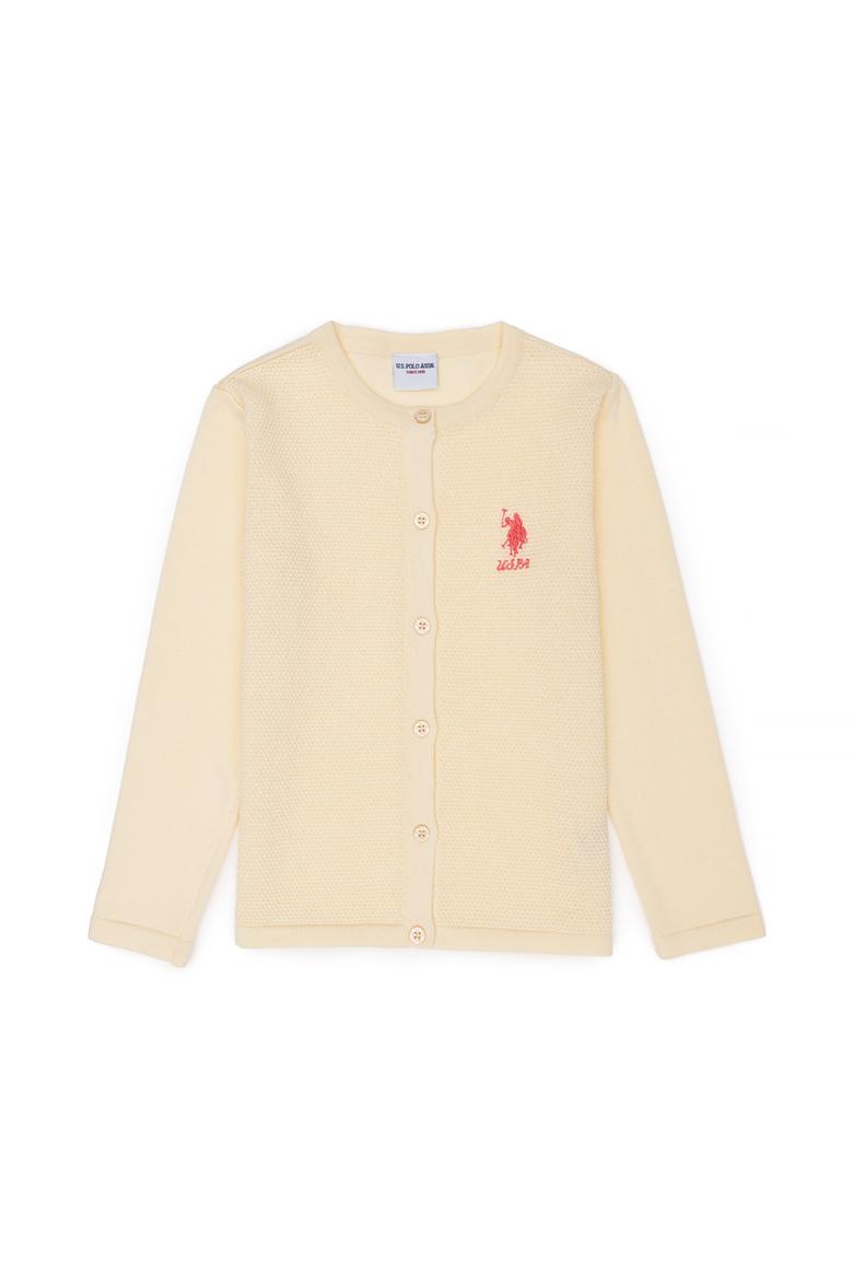 Kız Çocuk Krem Triko Hırka - 50277083001