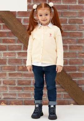 Kız Çocuk Krem Triko Hırka - 50277083001