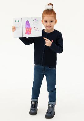 Kız Çocuk Lacivert Triko Hırka - 50277083010
