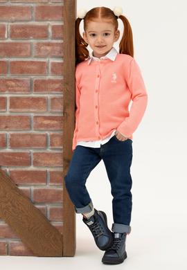 Kız Çocuk Somon Triko Hırka - 50277083018