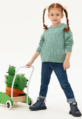Kız Çocuk Mint Melanj Kazak - 50276993032