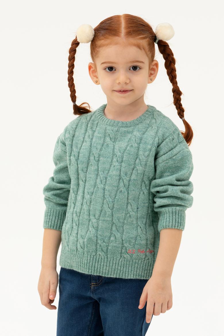 Kız Çocuk Mint Melanj Kazak - 50276993032