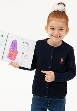 Kız Çocuk Lacivert Triko Hırka - 50277083010