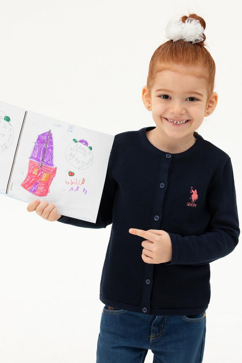 Kız Çocuk Lacivert Triko Hırka - 50277083010