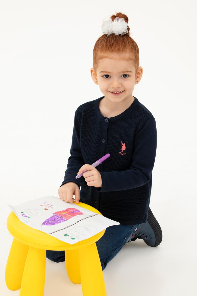 Kız Çocuk Lacivert Triko Hırka - 50277083010