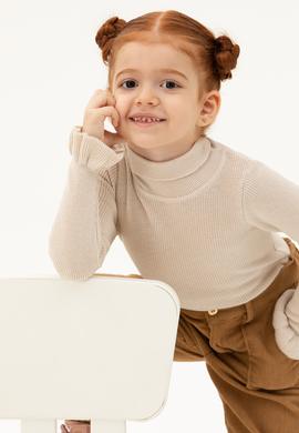 Kız Çocuk Krem Melanj Kazak - 50277085004