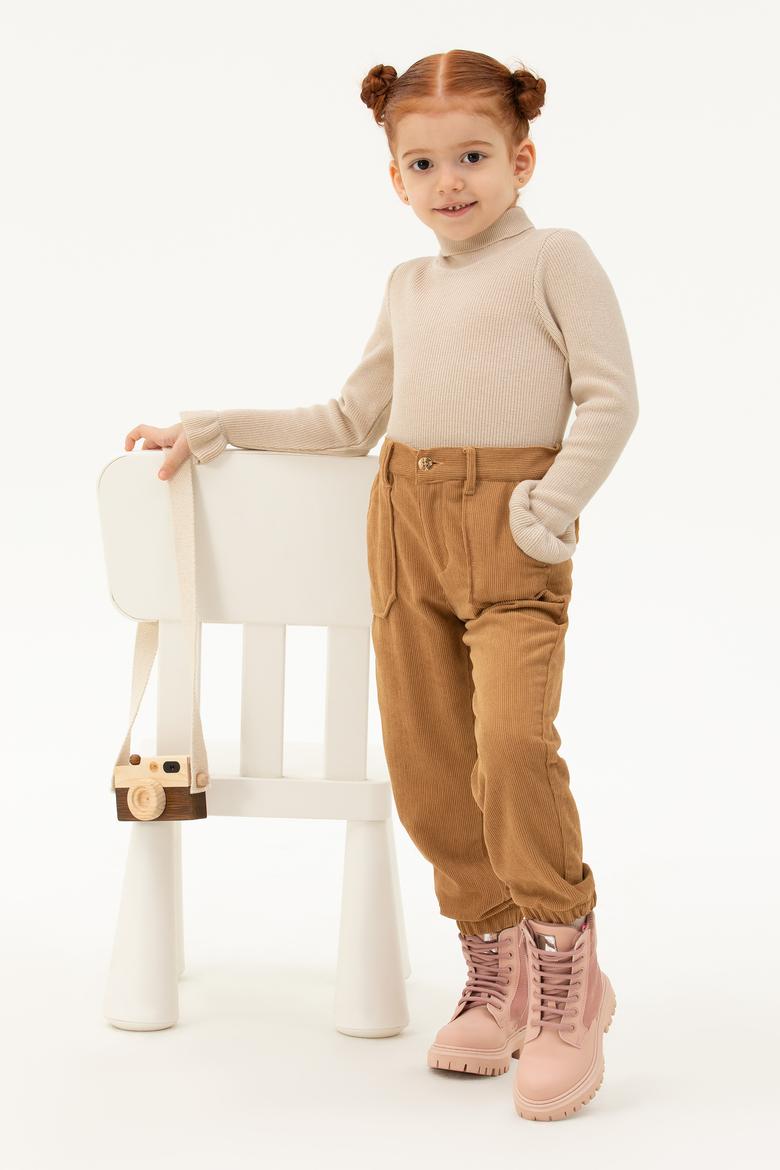 Kız Çocuk Krem Melanj Kazak