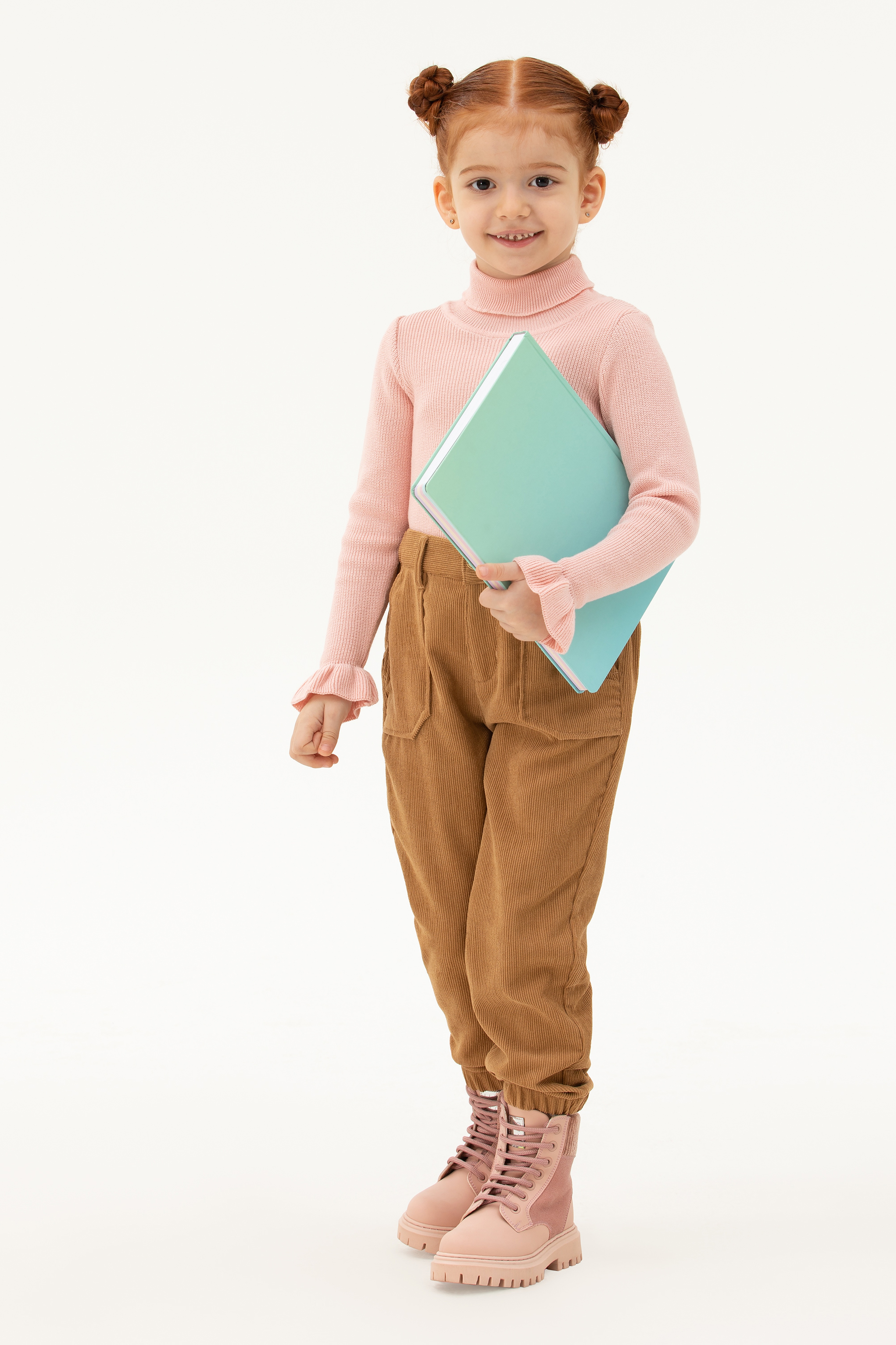 Kız Çocuk Toz Pembe Kazak - Image 3